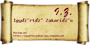 Igyártó Zakariás névjegykártya